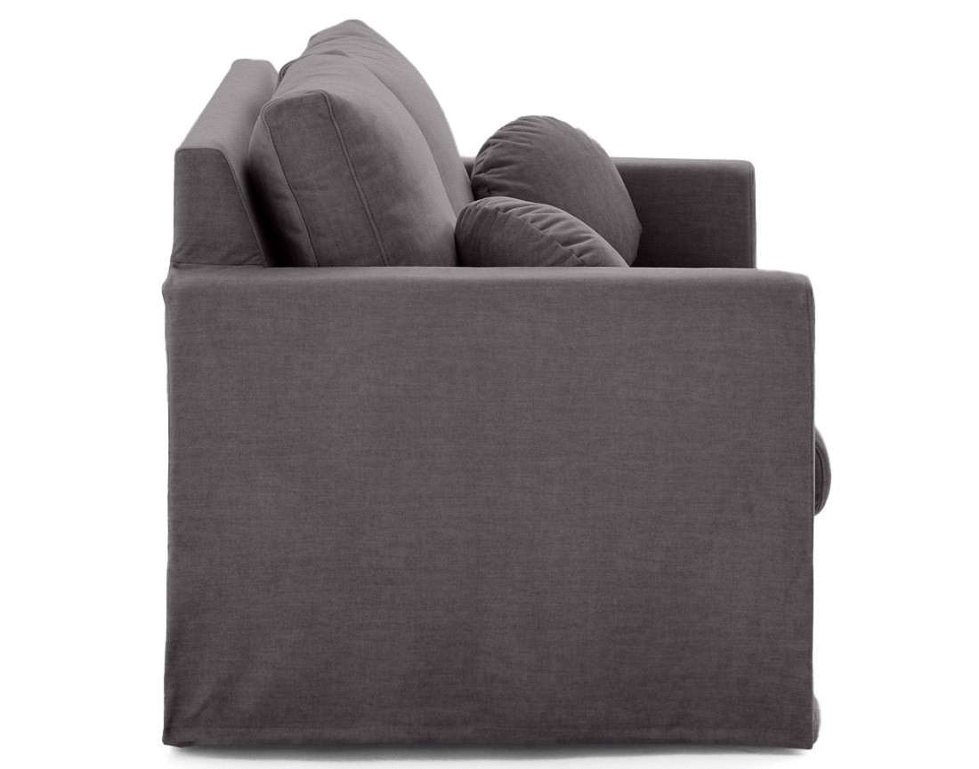 Canapé droit déhoussable 2 places en velours Serena