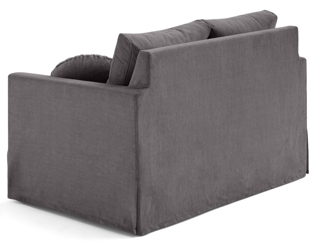 Canapé droit déhoussable 2 places en velours Serena