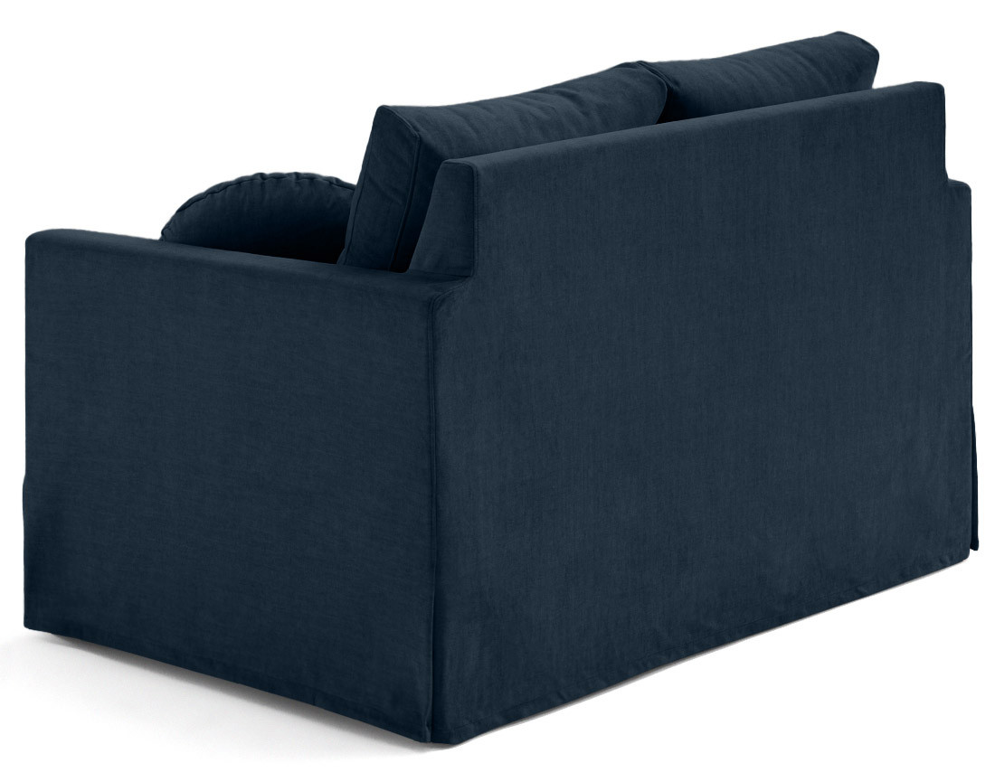 Canapé droit déhoussable 2 places en velours Serena