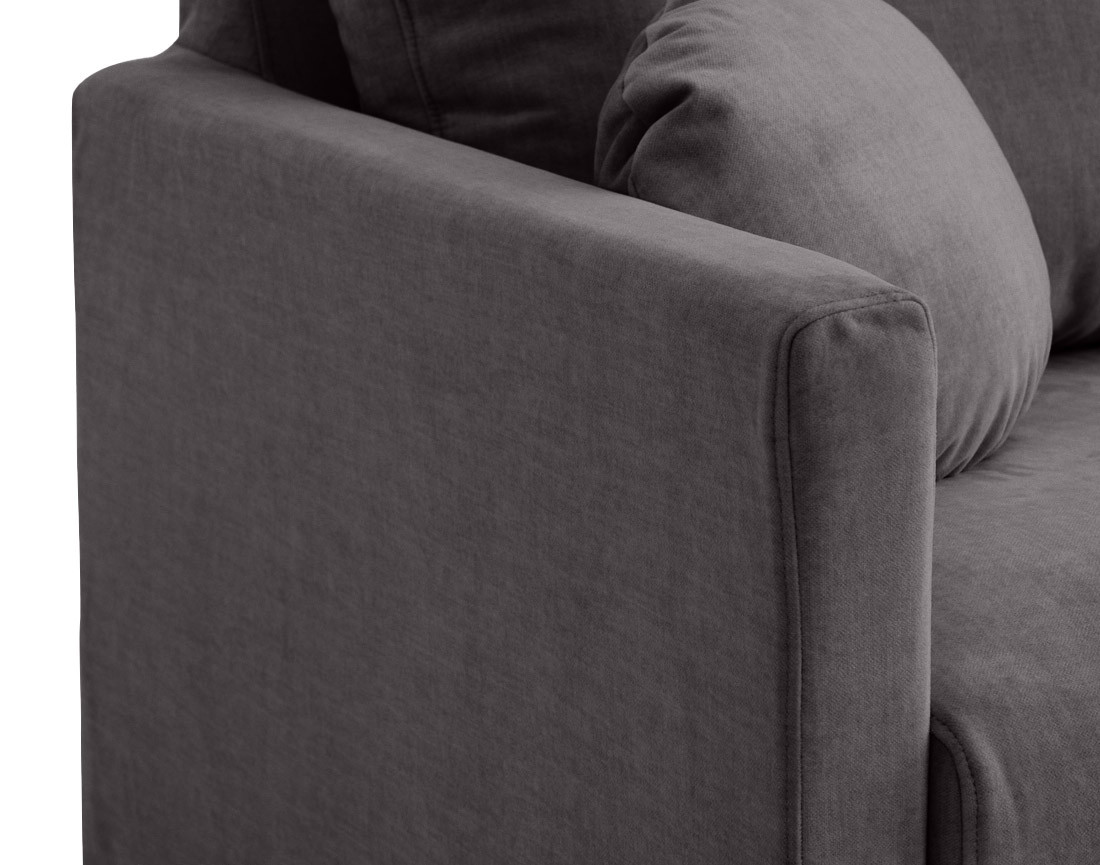 Canapé droit déhoussable 2 places en velours Serena