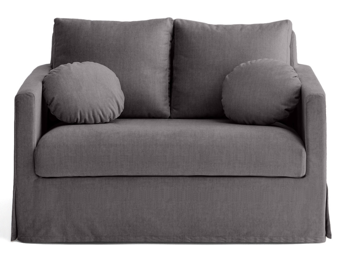 Canapé droit déhoussable 2 places en velours Serena