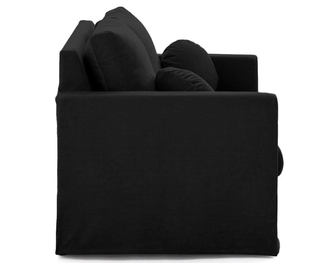 Canapé droit déhoussable 2 places en velours Serena