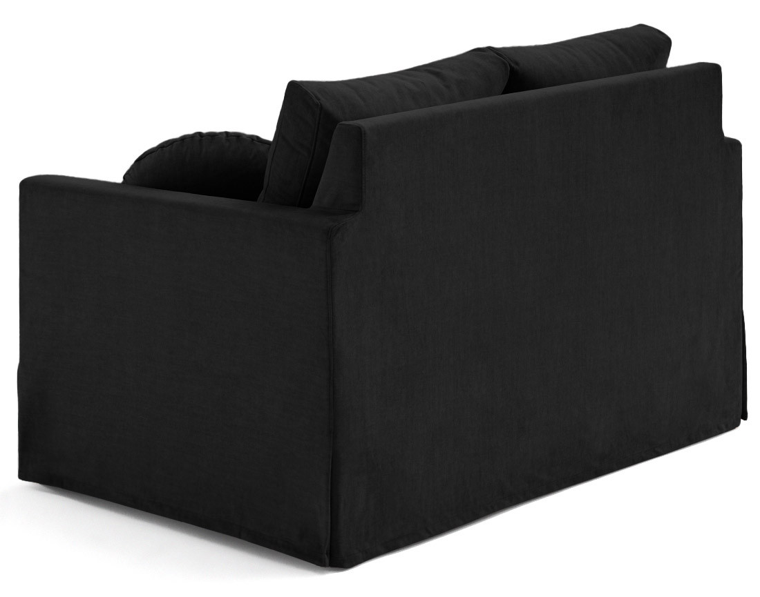 Canapé droit déhoussable 2 places en velours Serena