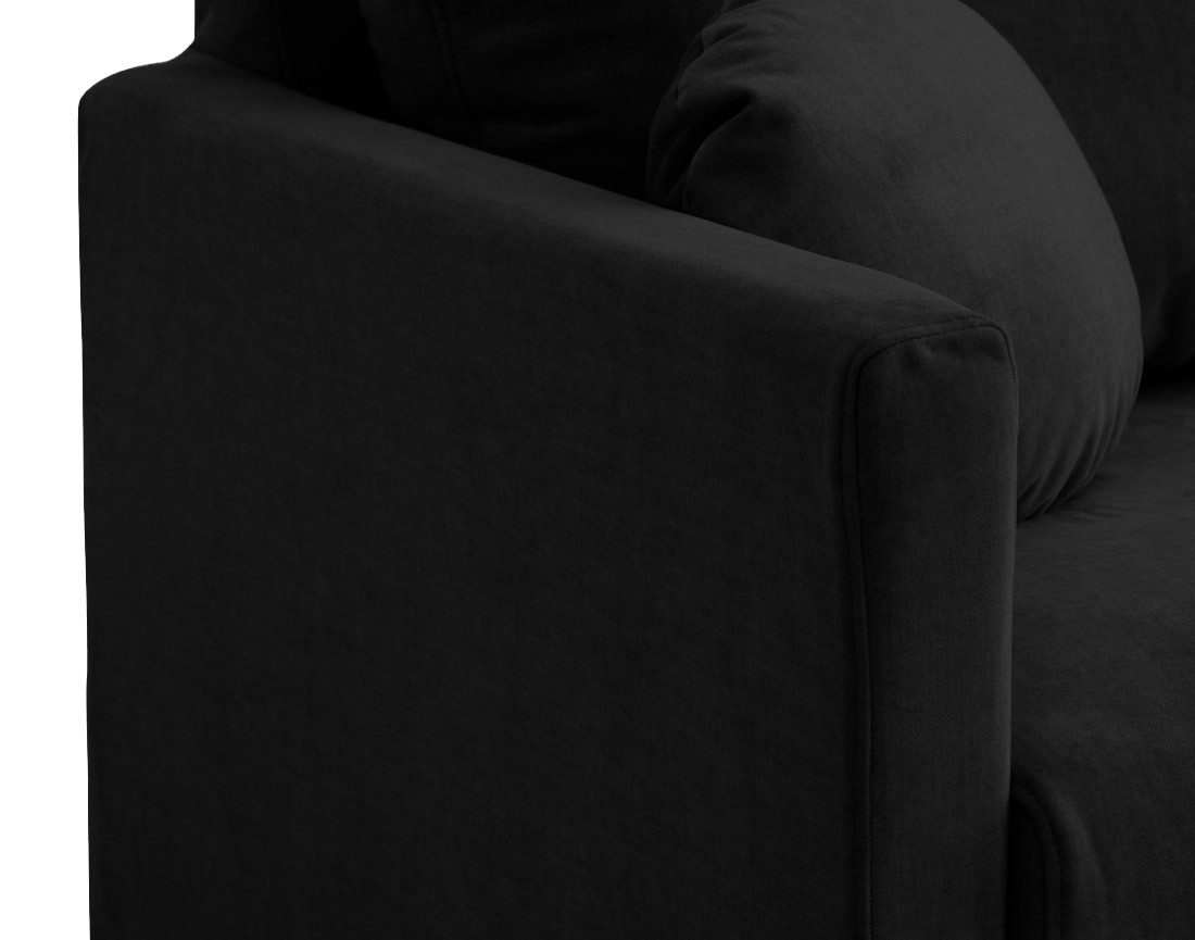 Canapé droit déhoussable 2 places en velours Serena