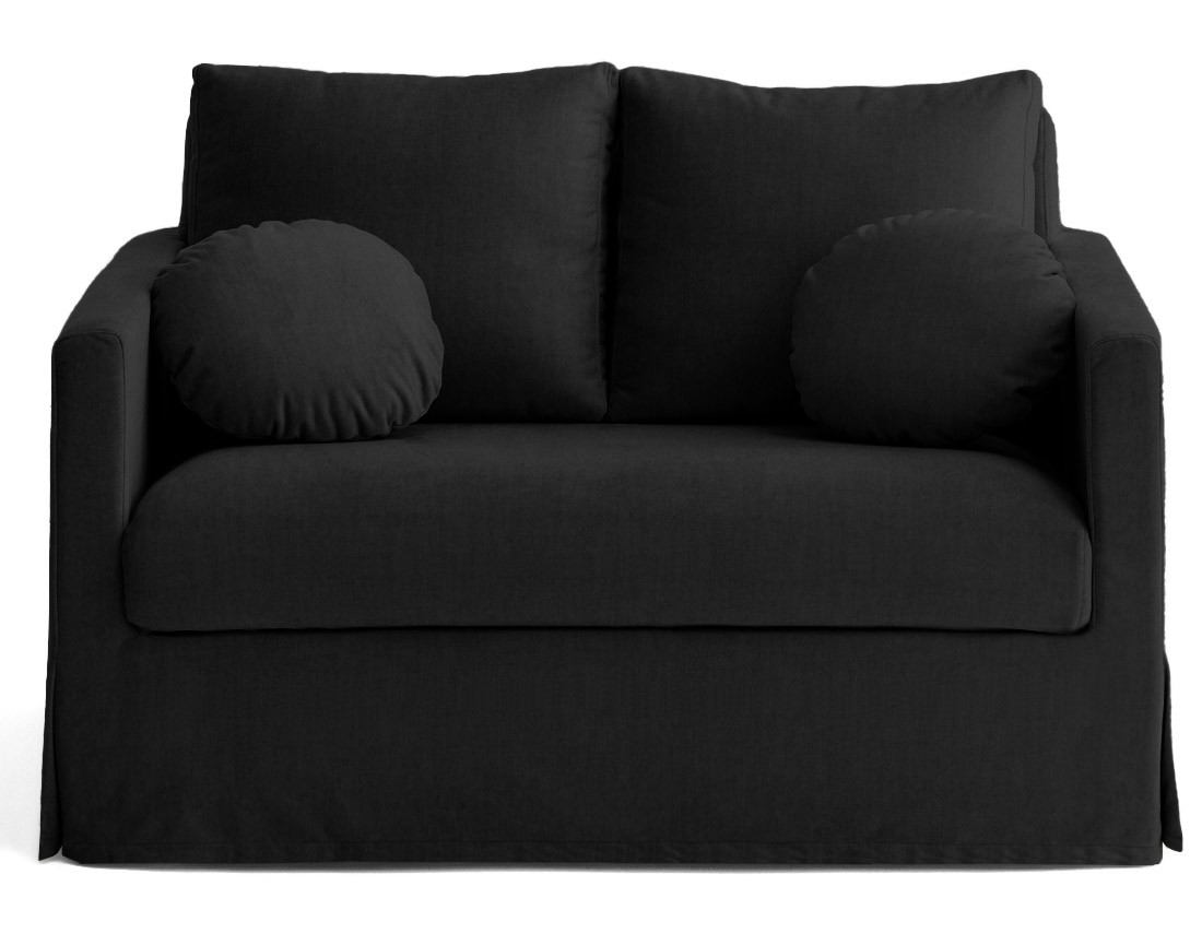 Canapé droit déhoussable 2 places en velours Serena