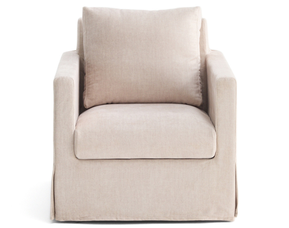 Fauteuil déhoussable en velours Serena