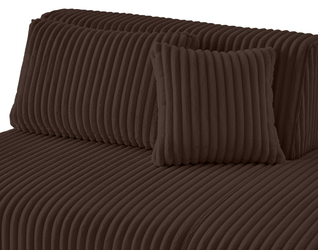 Module d'assise droit en velours côtelé grosses côtes Victoire