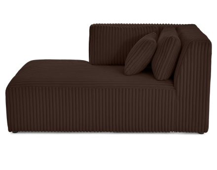 Module d'assise méridienne gauche en velours côtelé grosses côtes Victoire