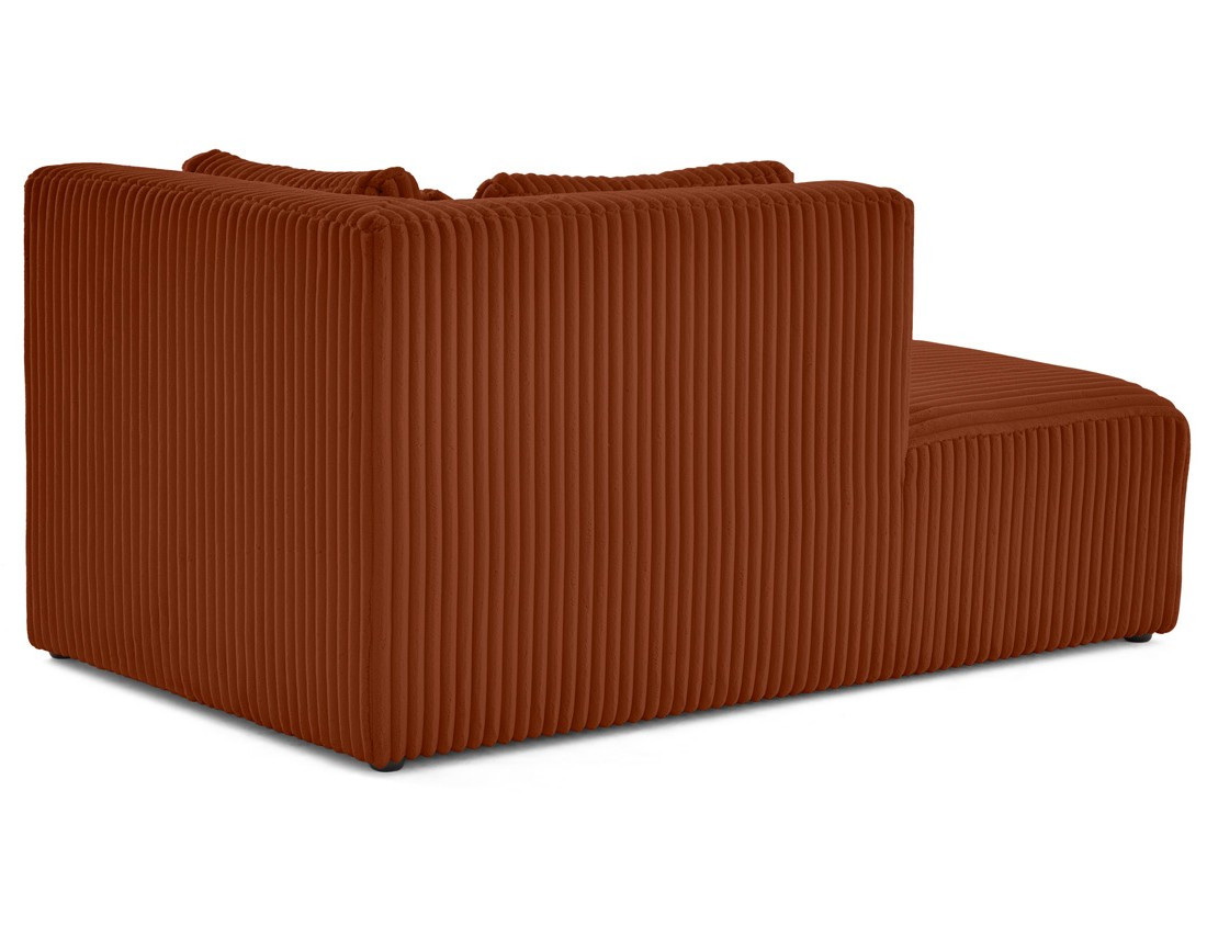 Module d'assise méridienne gauche en velours côtelé grosses côtes Victoire