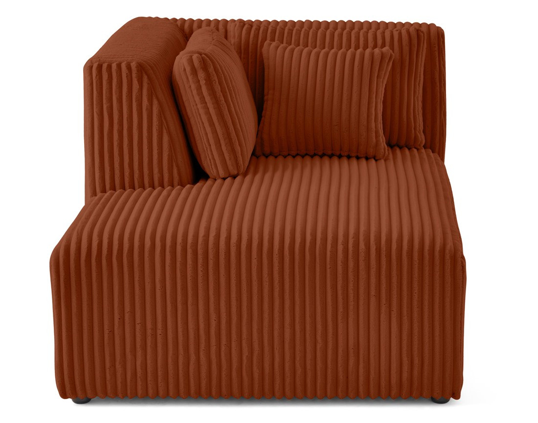 Module d'assise méridienne gauche en velours côtelé grosses côtes Victoire