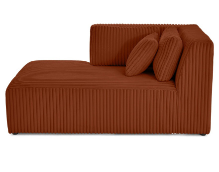 Module d'assise méridienne gauche en velours côtelé grosses côtes Victoire