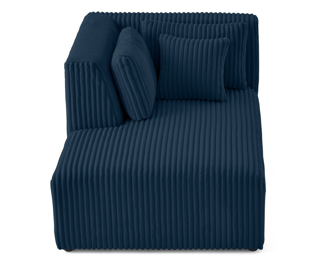 Module d'assise méridienne gauche en velours côtelé grosses côtes Victoire