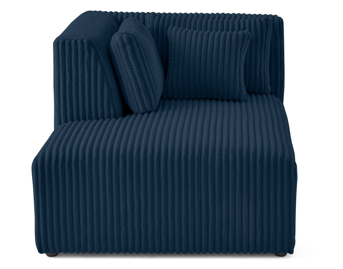 Module d'assise méridienne gauche en velours côtelé grosses côtes Victoire