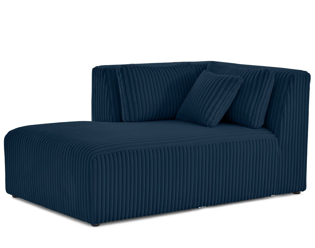 Module d'assise méridienne gauche en velours côtelé grosses côtes Victoire