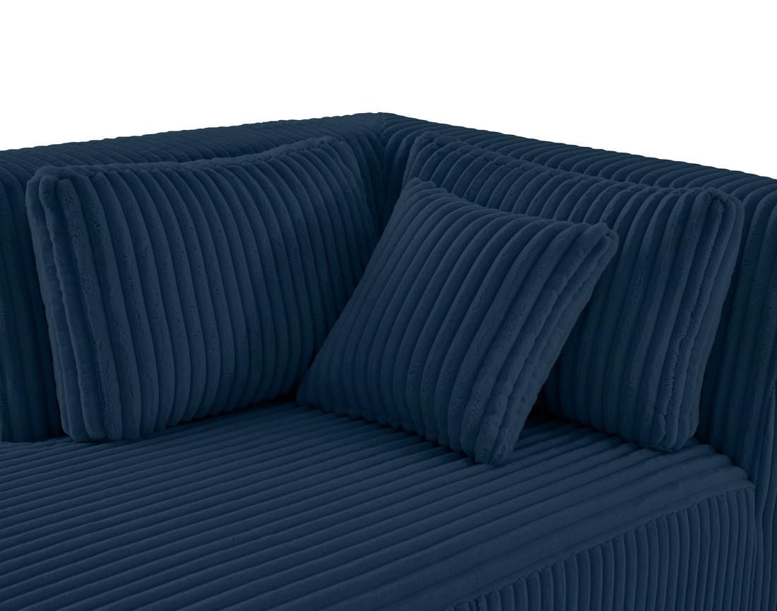 Module d'assise méridienne gauche en velours côtelé grosses côtes Victoire