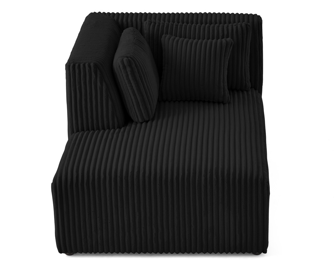 Module d'assise méridienne gauche en velours côtelé grosses côtes Victoire