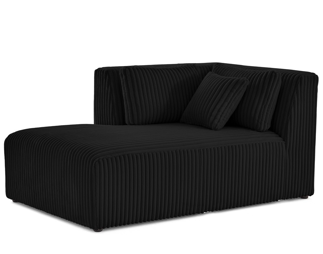 Module d'assise méridienne gauche en velours côtelé grosses côtes Victoire