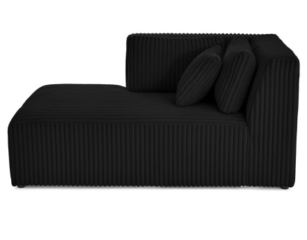 Module d'assise méridienne gauche en velours côtelé grosses côtes Victoire