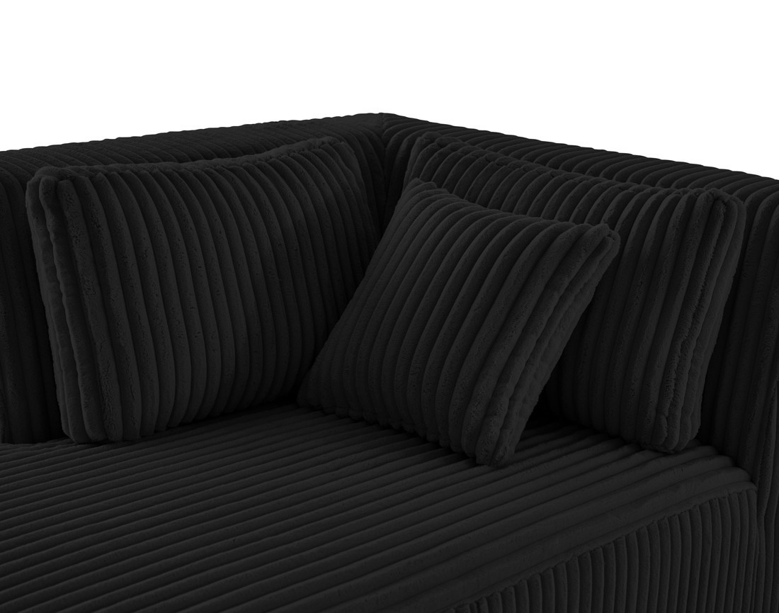 Module d'assise méridienne gauche en velours côtelé grosses côtes Victoire