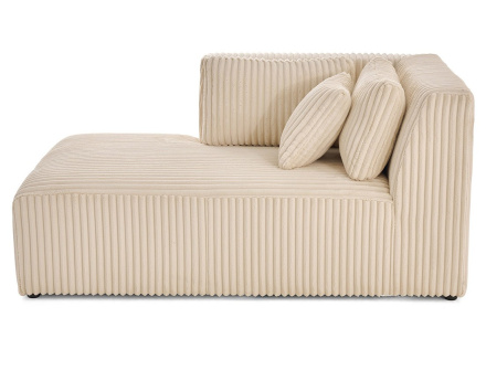 Module d'assise méridienne gauche en velours côtelé grosses côtes Victoire