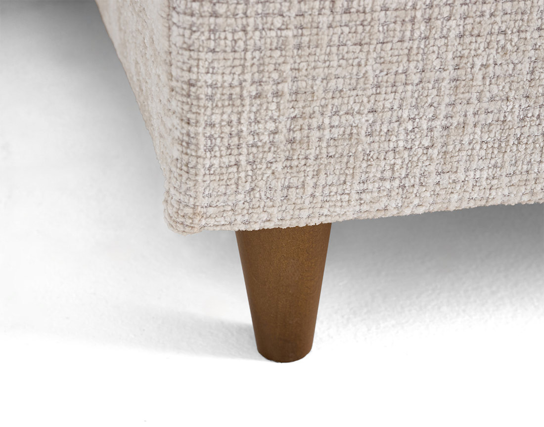 Canapé d'angle droit 4 places convertible avec coffre en velours texturé Anna