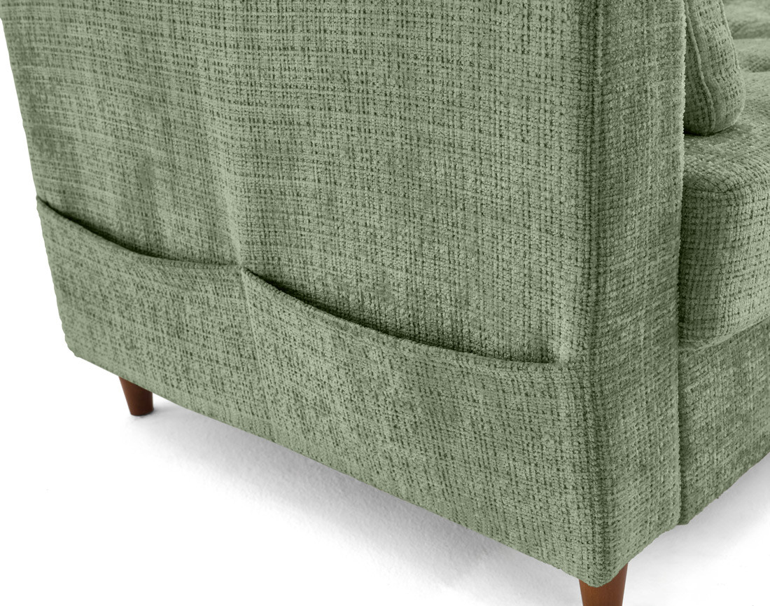 Canapé d'angle droit 5 places convertible en velours texturé Anna