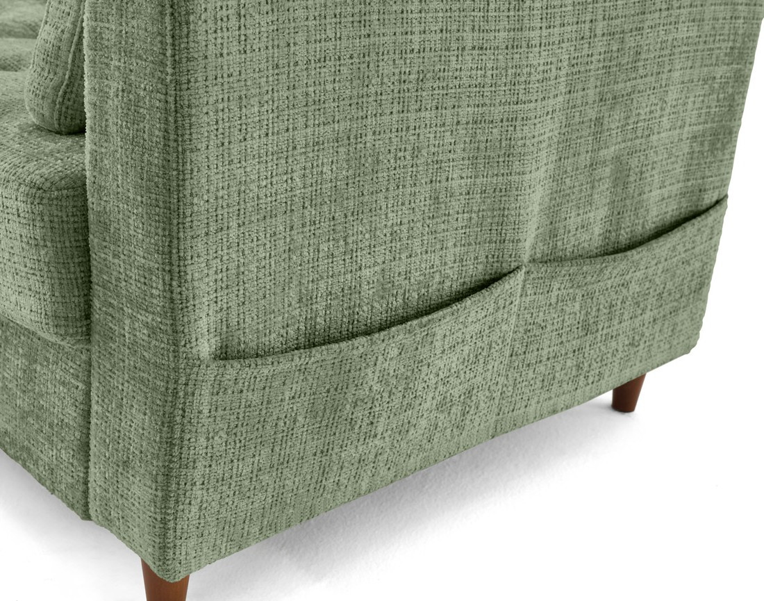 Canapé d'angle gauche 5 places convertible en velours texturé Anna