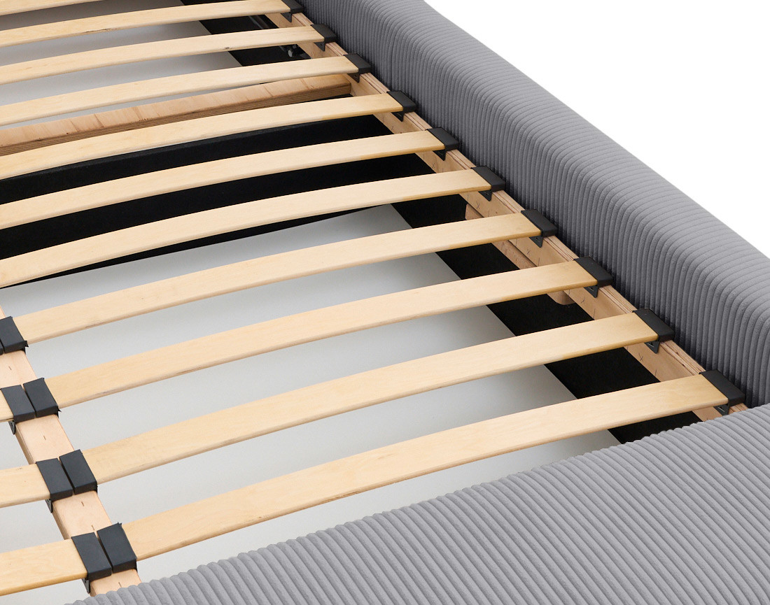 Lit coffre 160x200 en velours côtelé sommier inclus Pivoine