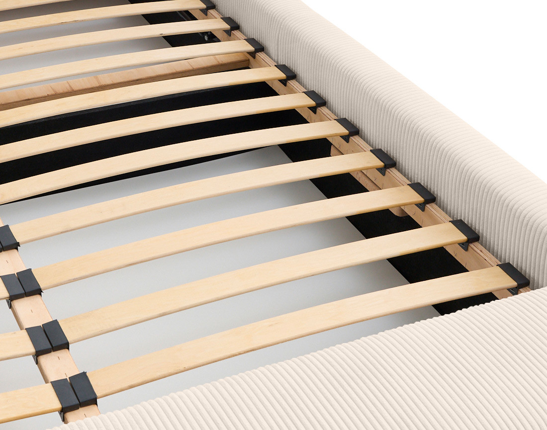 Lit coffre 160x200 en velours côtelé sommier inclus Pivoine