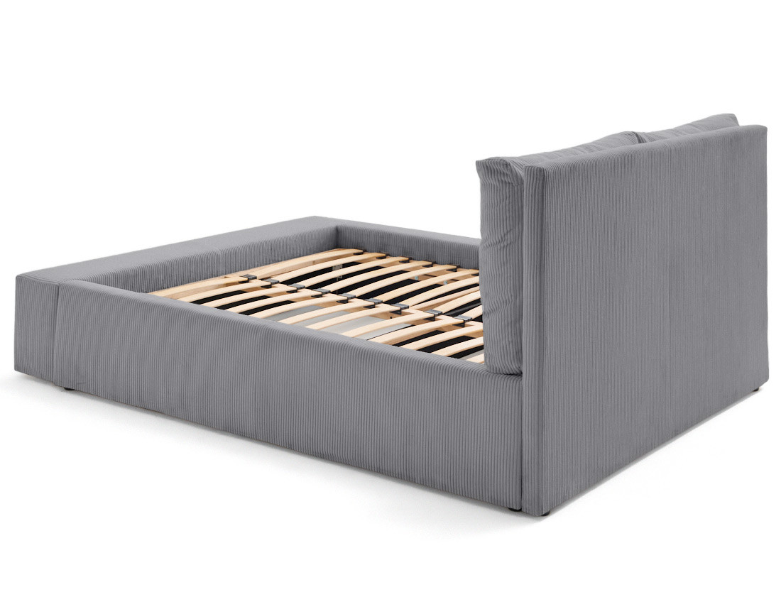 Lit coffre 160x200 en velours côtelé sommier inclus Pivoine