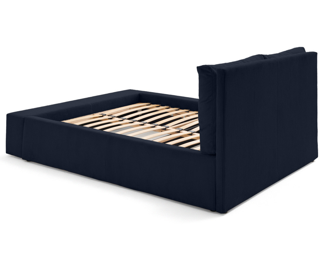 Lit coffre 180x200 en velours côtelé sommier inclus Pivoine