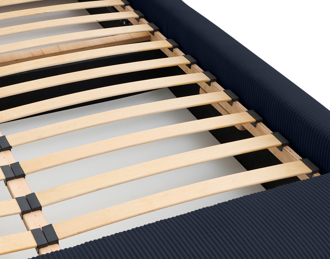 Lit coffre 180x200 en velours côtelé sommier inclus Pivoine