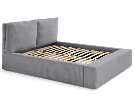 Lit coffre 180x200 en velours côtelé sommier inclus Pivoine