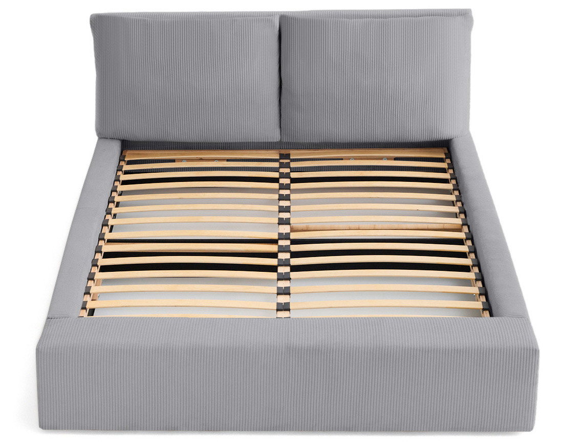 Lit coffre 160x200 en velours côtelé sommier inclus Pivoine