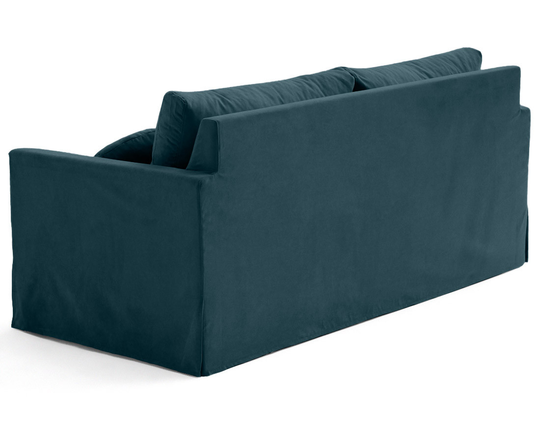 Canapé droit déhoussable 3 places en tissu Serena