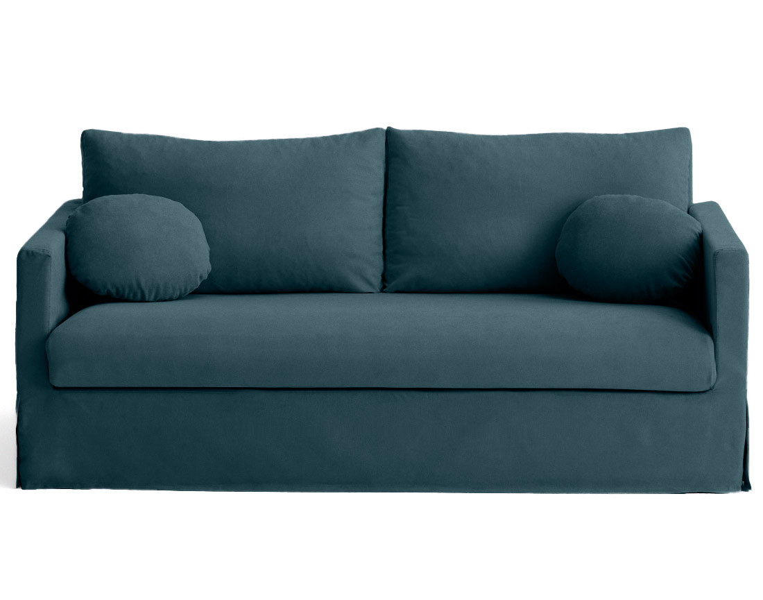 Canapé droit déhoussable 3 places en tissu Serena