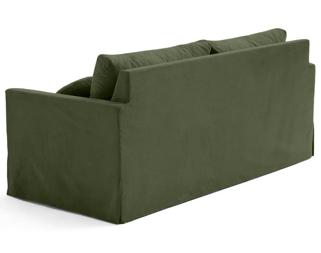Canapé droit déhoussable 3 places en tissu Serena