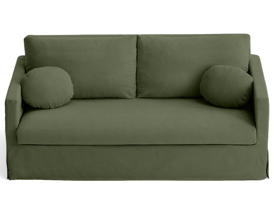 Canapé droit déhoussable 3 places en tissu Serena