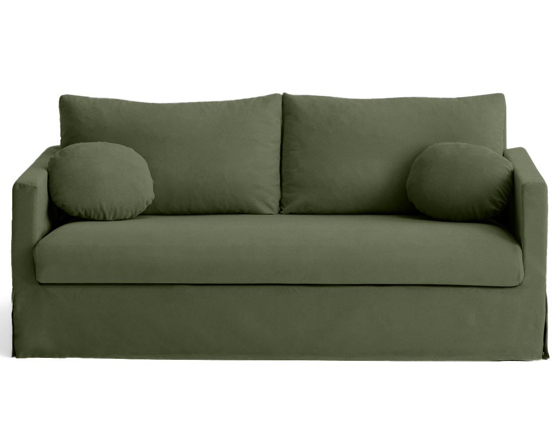 Canapé droit déhoussable 3 places en tissu Serena