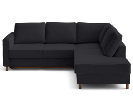 Canapé d'angle droit 5 places convertible en fausse fourrure Jake