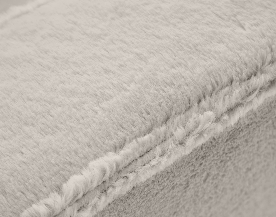 Canapé panoramique d'angle droit 7 places convertible avec coffre en fausse fourrure Jake