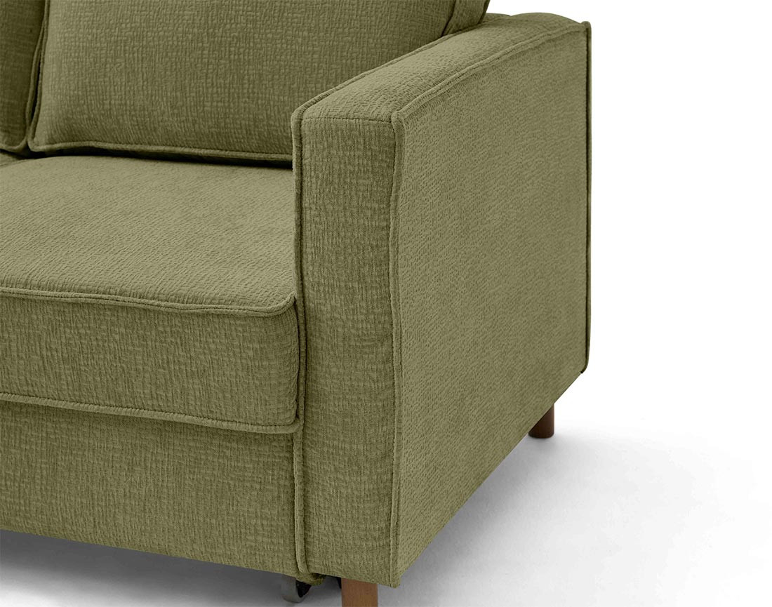 Canapé d'angle gauche 4 places convertible en tissu velours relief Jake