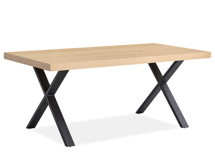 Table à manger bois et noir 6 personnes Elsa