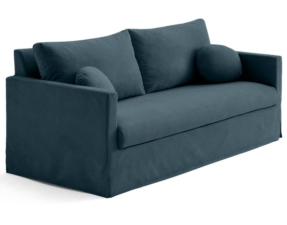 Canapé droit déhoussable 3 places en tissu Serena
