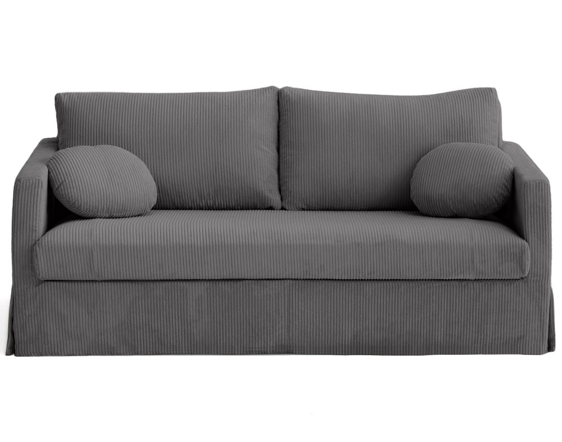 Housse en velours côtelé pour canapé 3 places Serena