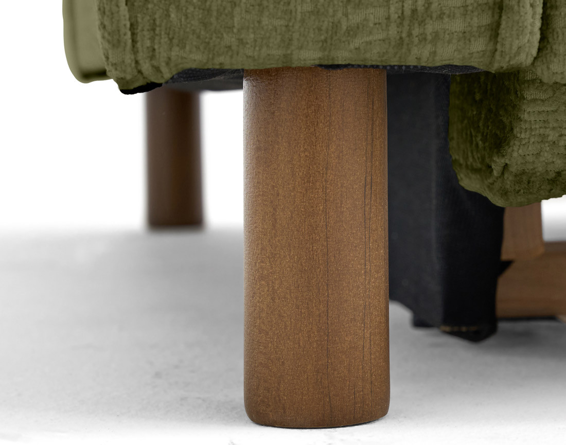 Canapé d'angle droit 4 places convertible en tissu velours relief Jake