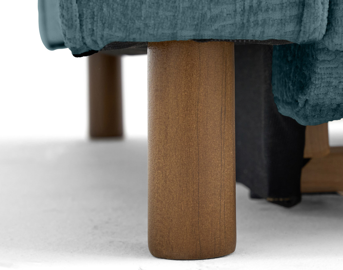 Canapé d'angle droit 5 places convertible en tissu velours relief Jake