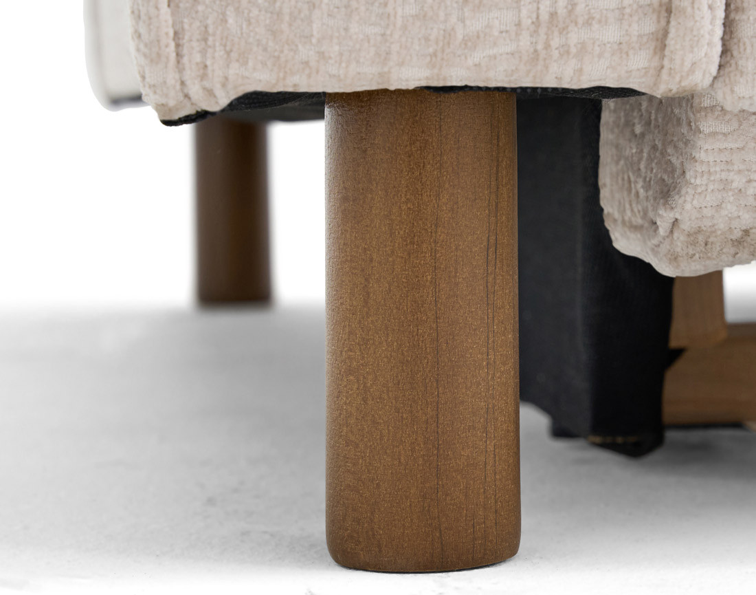 Canapé d'angle droit 5 places convertible en tissu velours relief Jake