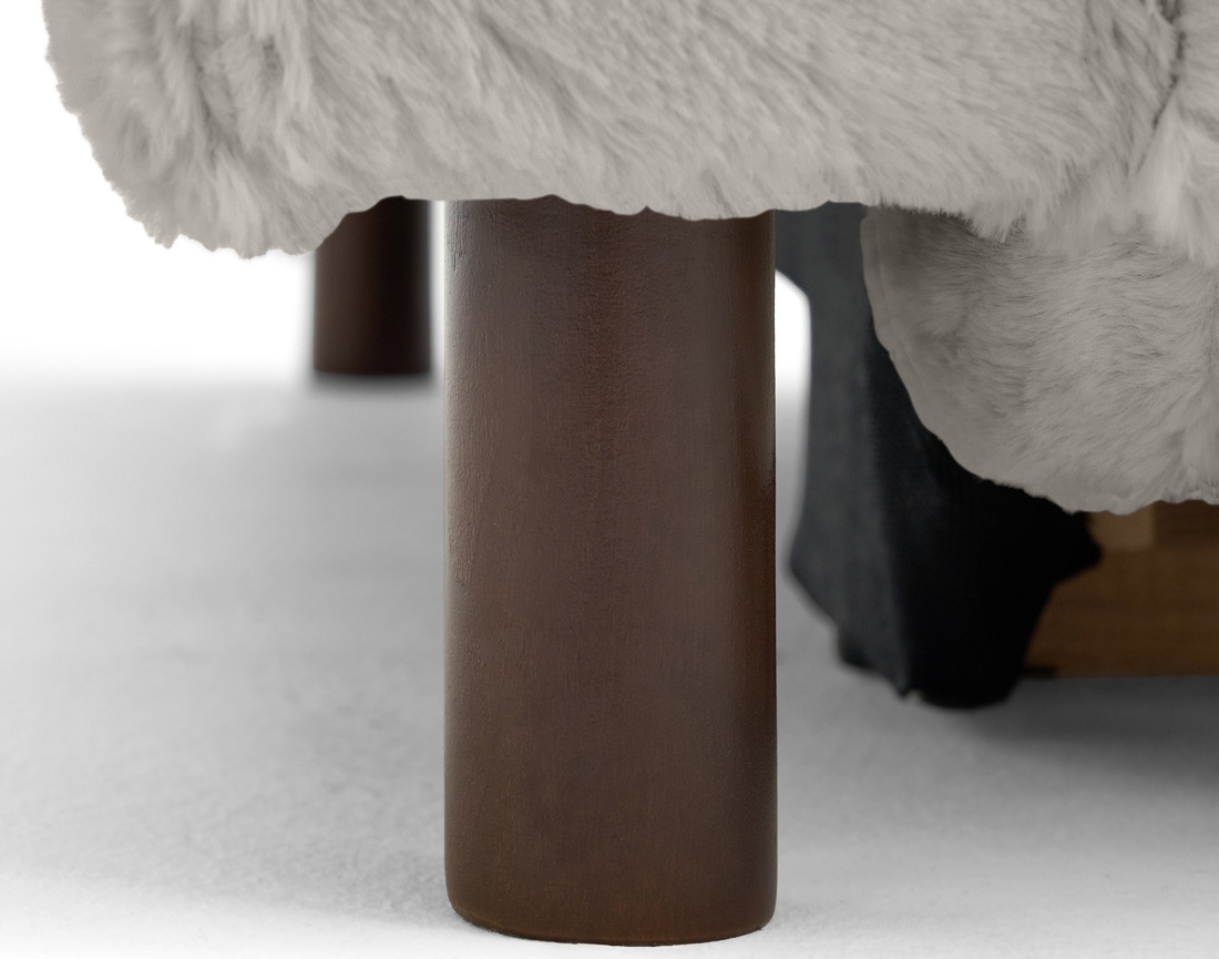 Canapé panoramique d'angle droit 7 places convertible avec coffre en fausse fourrure Jake