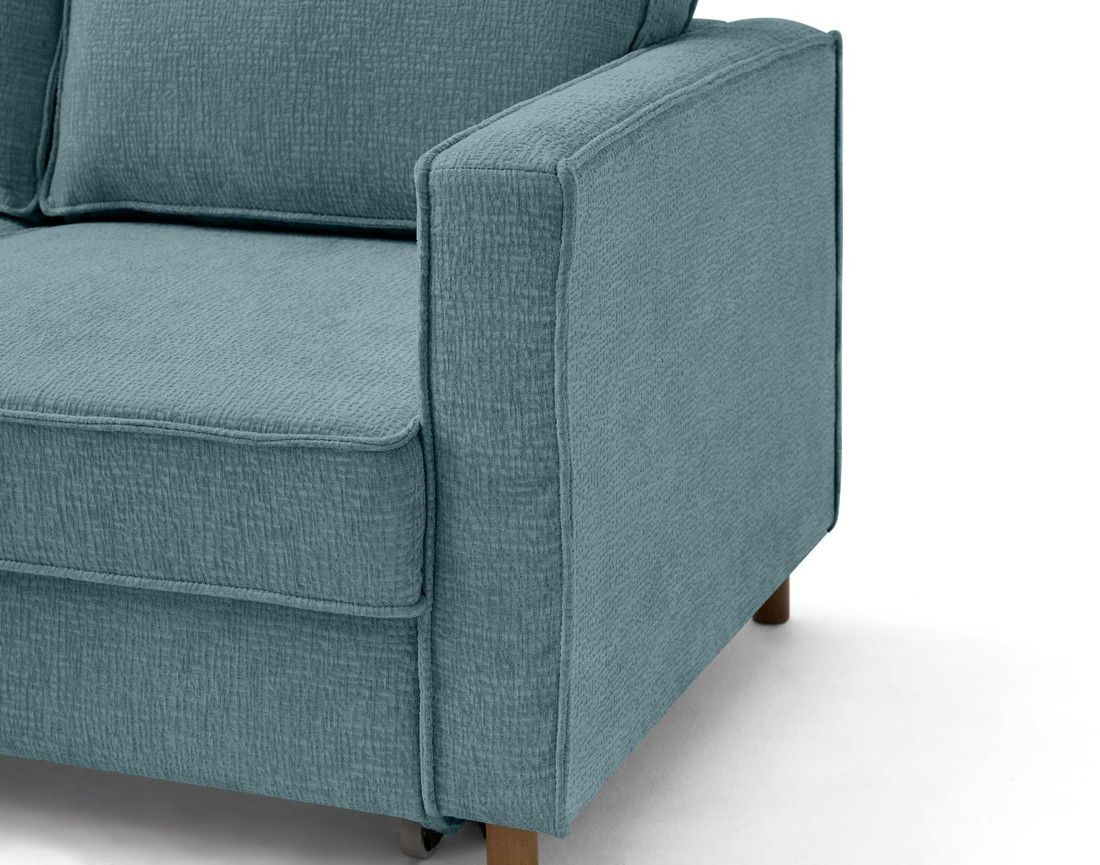 Canapé d'angle gauche 5 places convertible en tissu velours relief Jake
